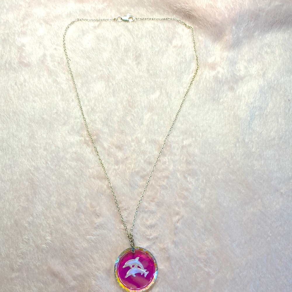 Shiny Dolphin Silver Necklace! 🐬 handmade